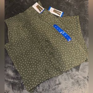 Three Dots Green Patterned Wide Leg Pants Size L